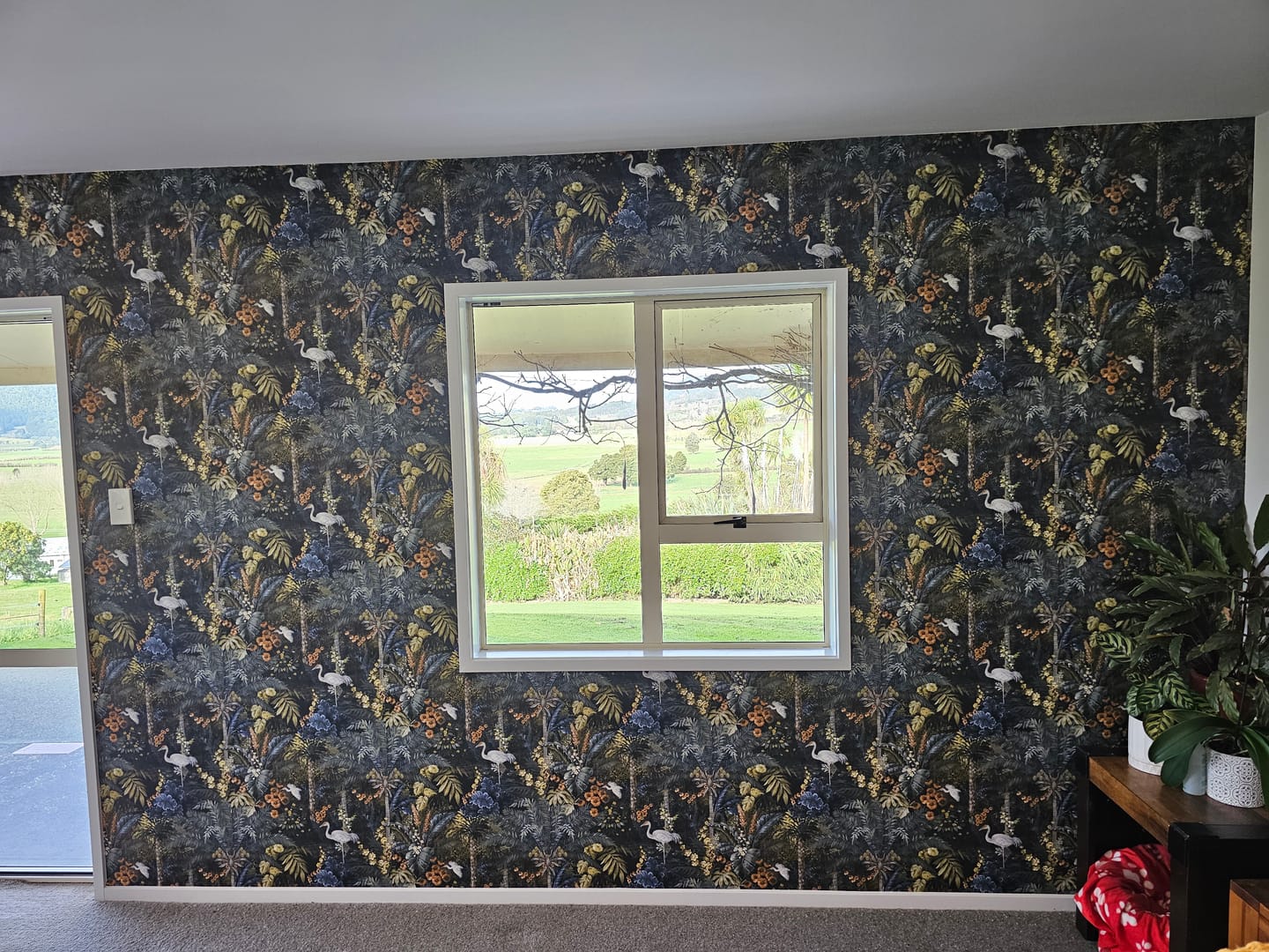 Customer photo review of Masoala Tropical Crane Wallpaper – Navy
