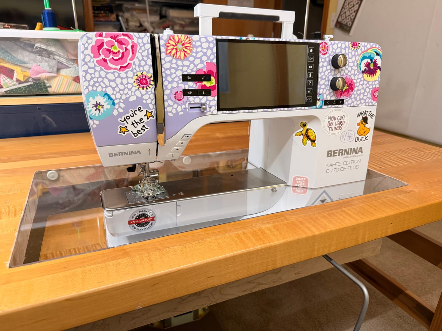 Customer photo review of Sew Steady Custom Acrylic Cabinet Insert