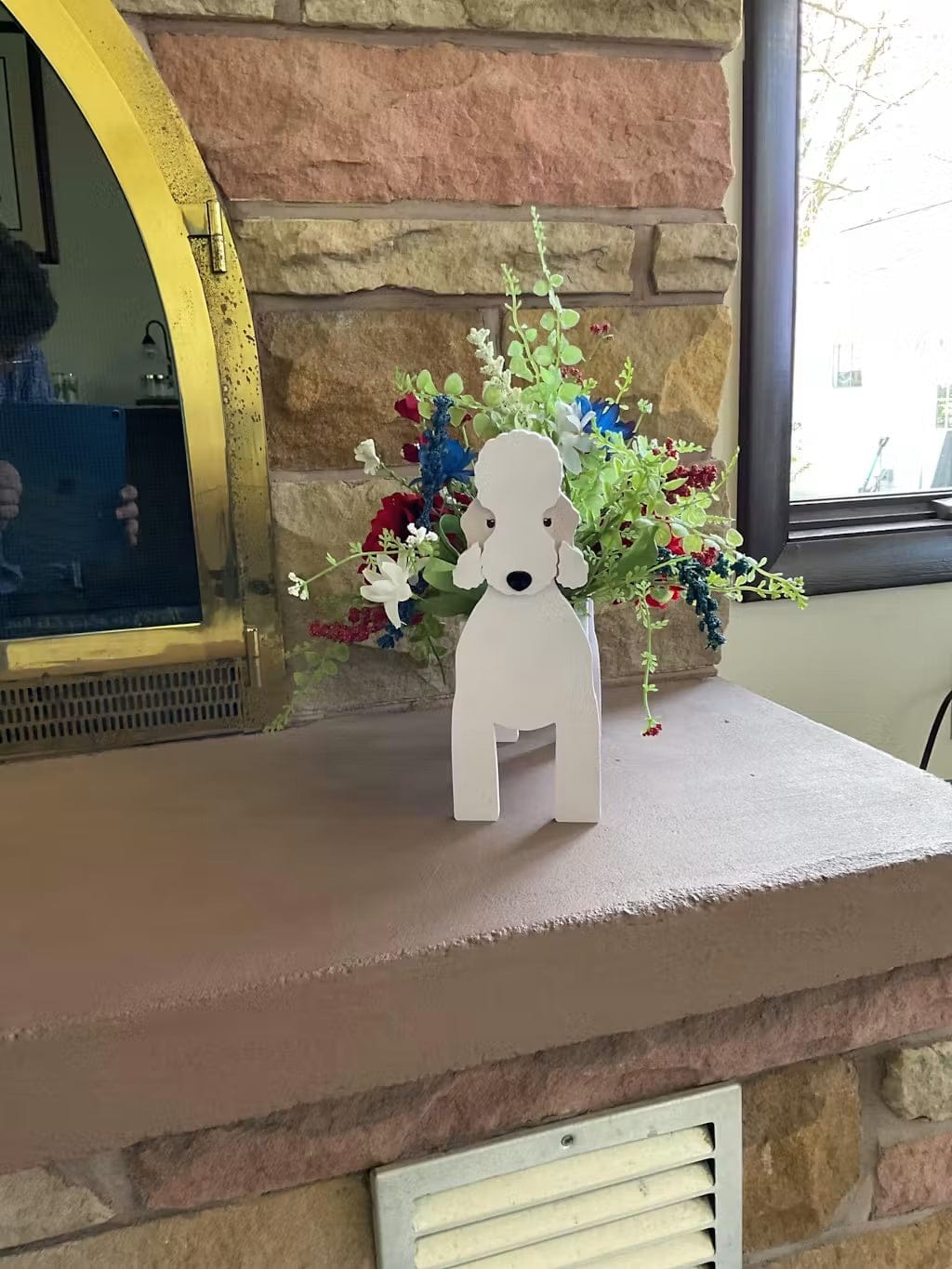 Customer photo review of Dog Planter - Bedlington Terrier