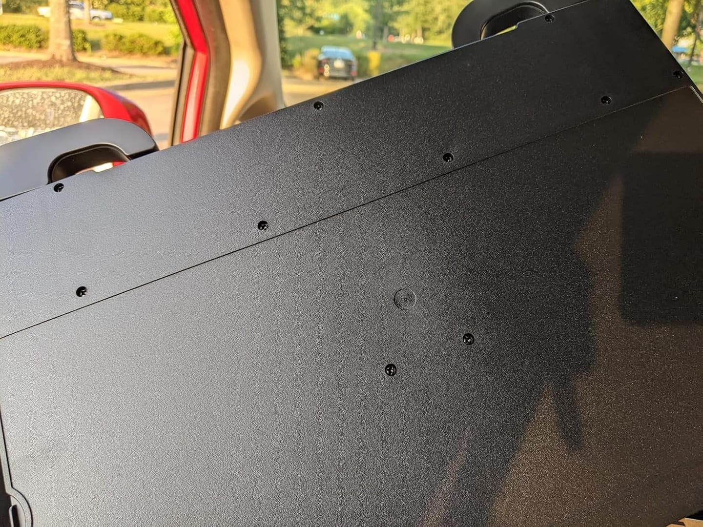 Customer photo review of BOLTHUT™ Folding Backseat Tray Table — Cup & Phone Holder