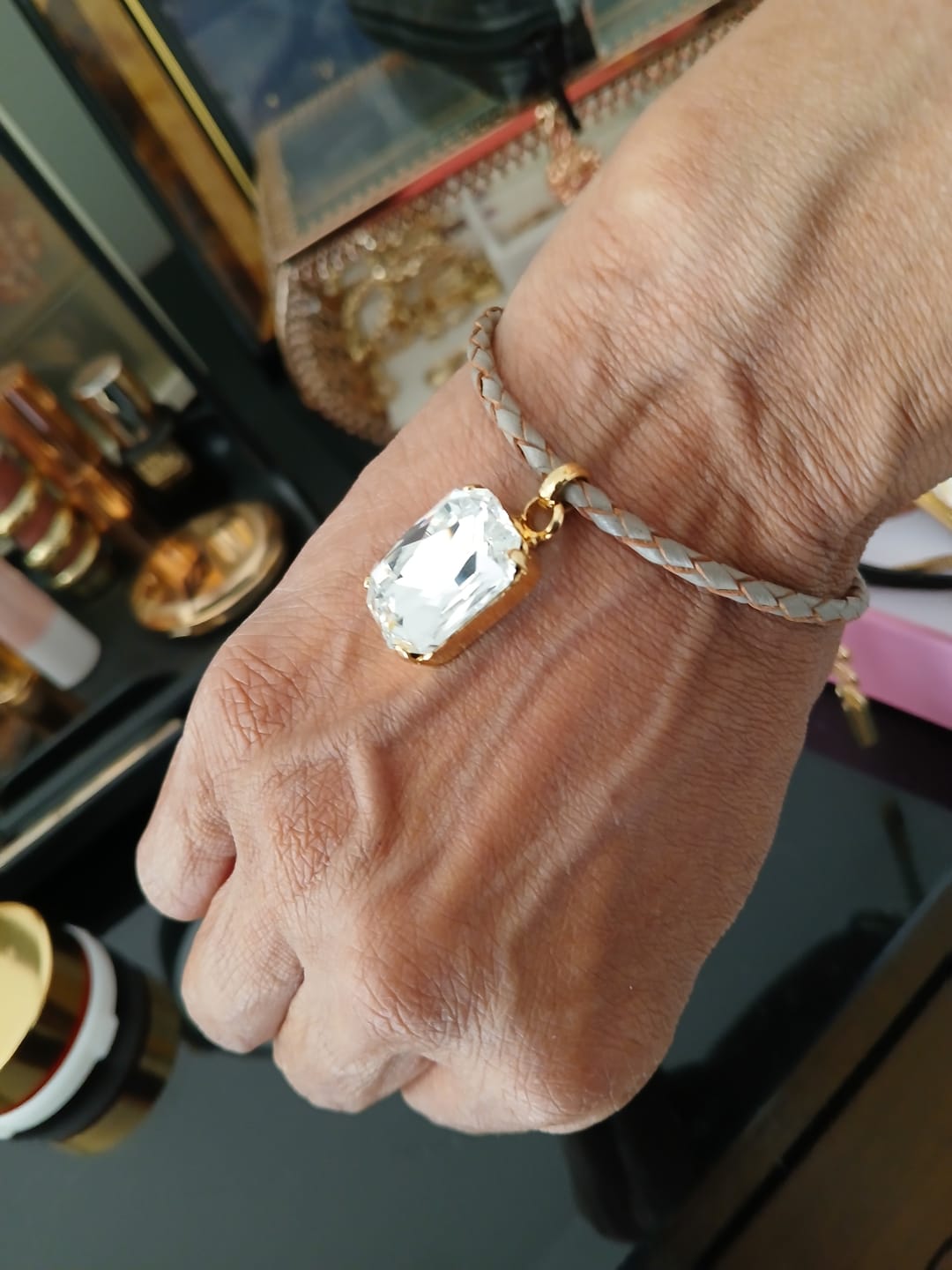 Customer photo review of Leather Charm Bracelet