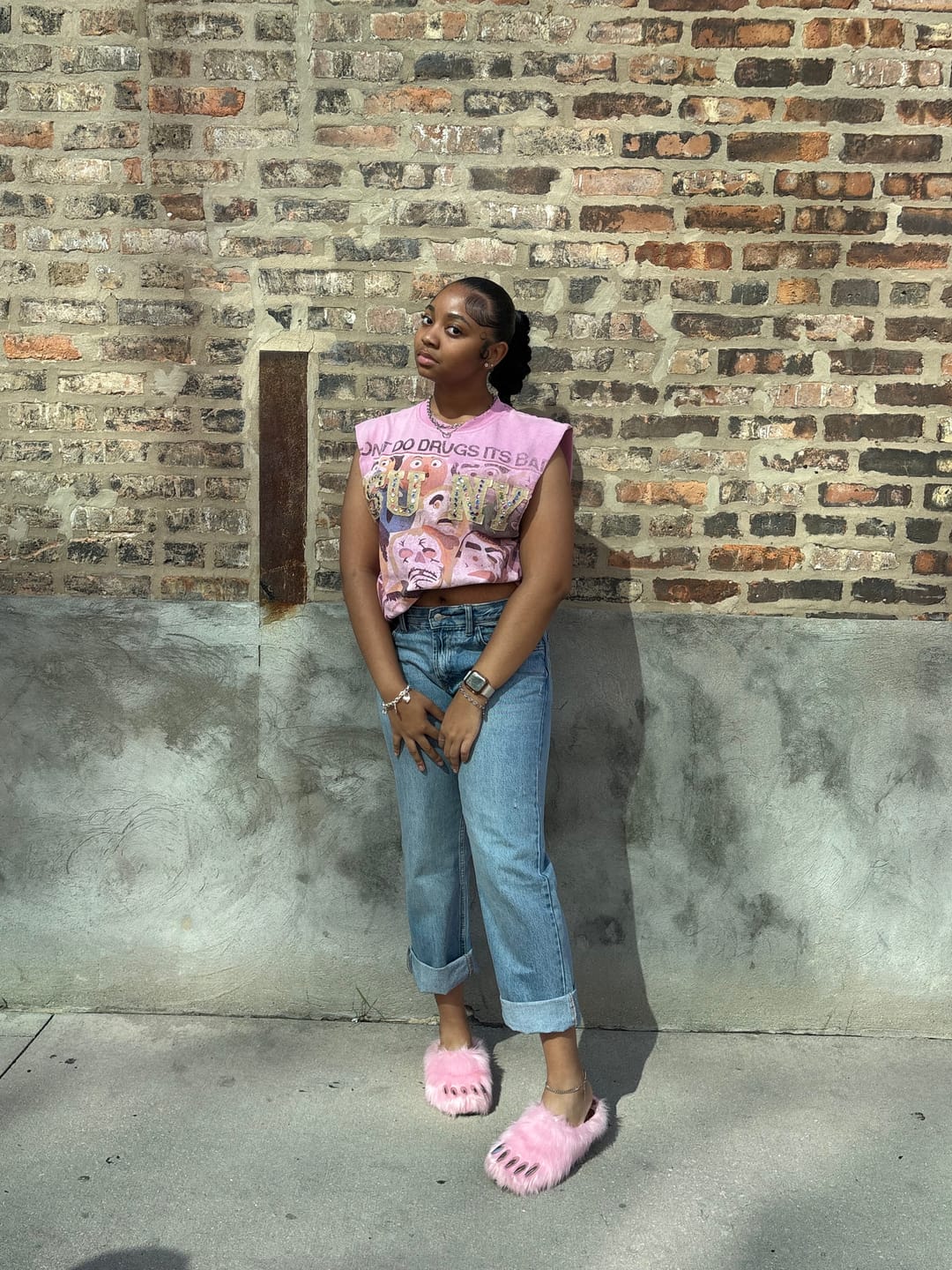 Customer photo review of Vale Forever No Drugs Tank Pink