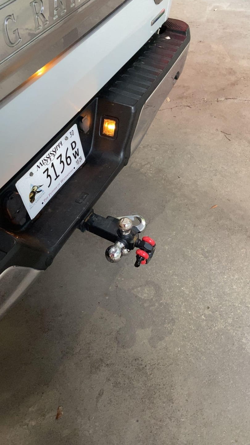 Customer photo review of TYT Tri Ball Mount Trailer Hitch with Tow Hook & Shackle