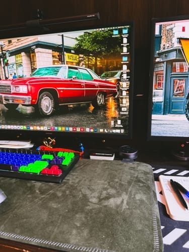 Customer photo review of SUEDE DESK RUG
