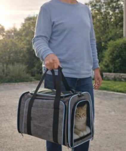 Customer photo review of Expandable Cat Travel Carrier