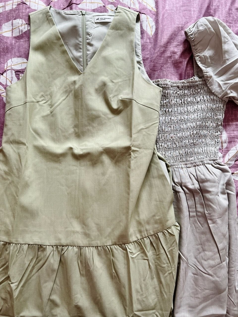 Customer photo review of Square Neck Full Smocked Flutter Sleeve Midaxi Dress