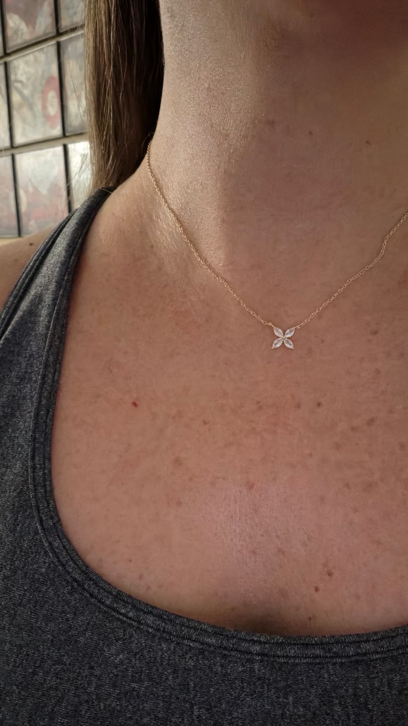 Customer photo review of Collar Dije Cuatro Petalos Zirconias