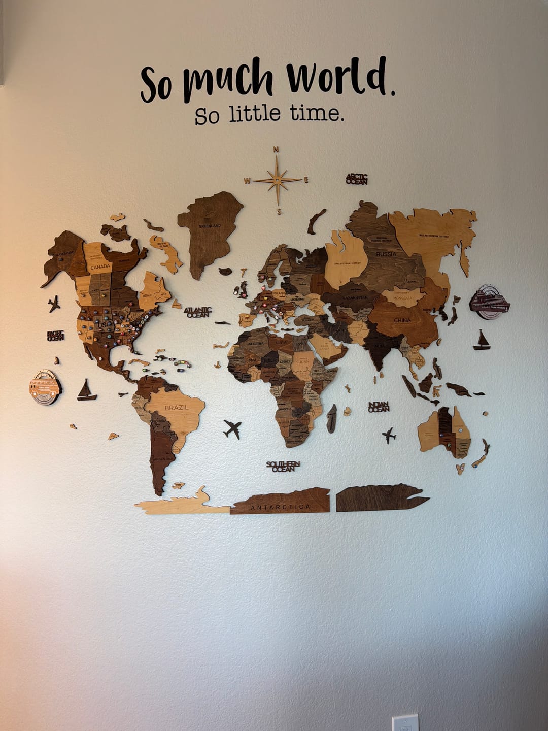 Customer photo review of Travel Tracker 3D Wooden USA Map