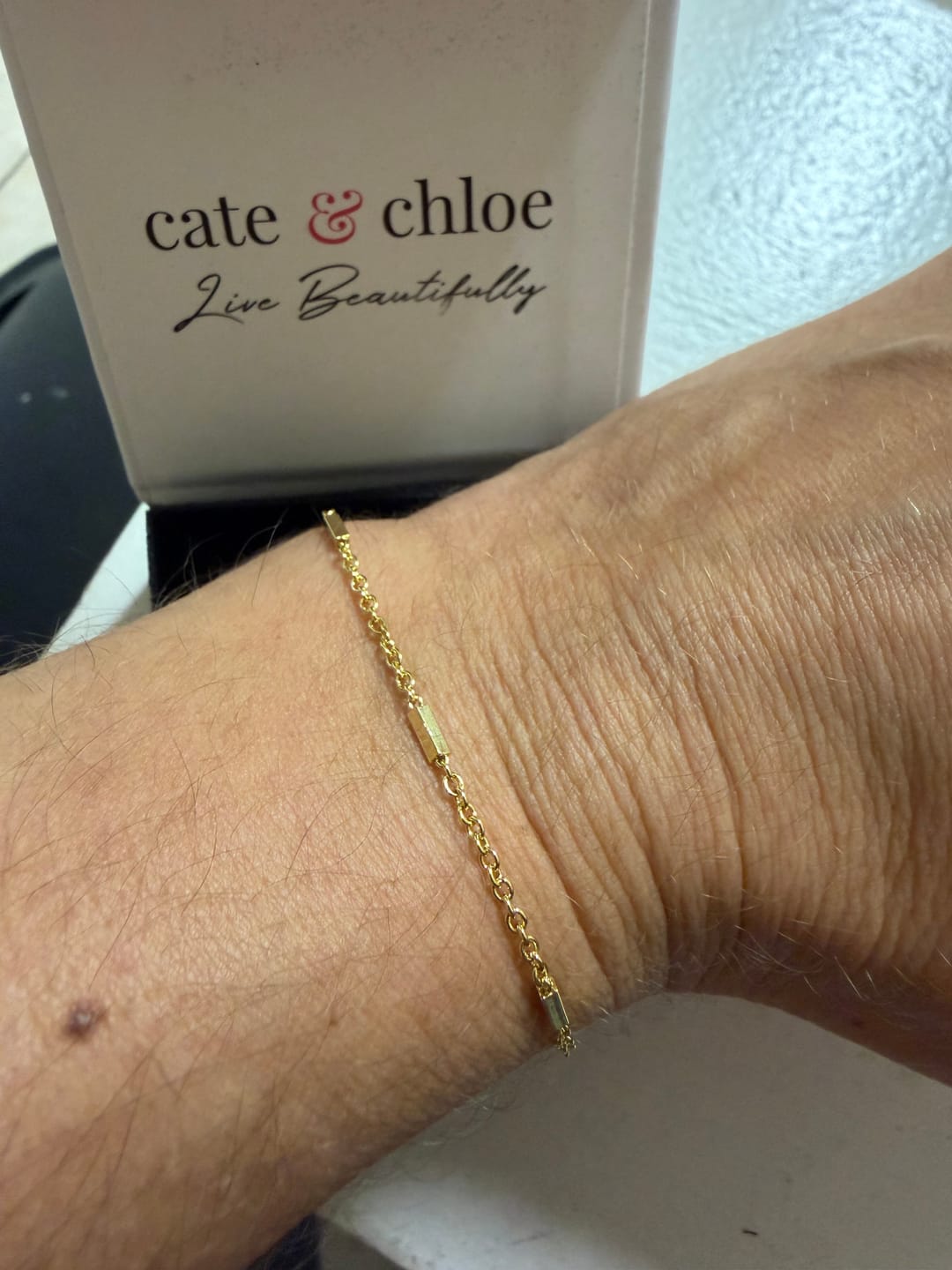 Customer photo review of Marlee 18k White Gold Plated Stacking Bracelet Chain
