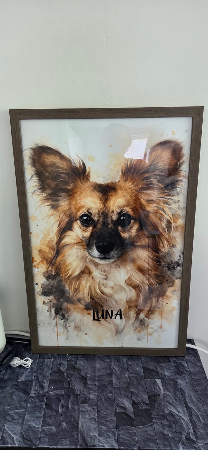 Customer photo review of Realistisch Aquarelportret - Gepersonaliseerde Poster