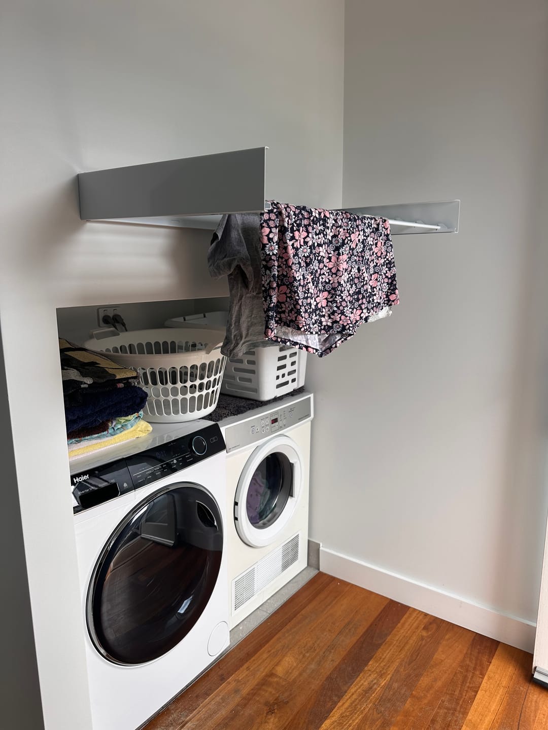 Customer photo review of Wall Mounted Drying Rack - Foldable Indoor and Outdoor Drying Rack