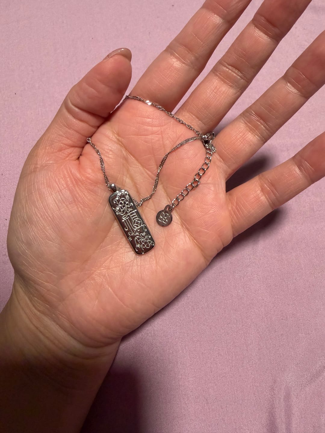 Customer photo review of Plum Blossom Happiness Necklace