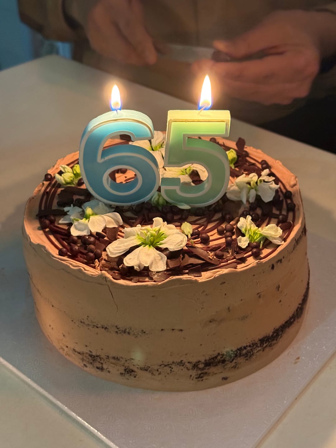 Customer photo review of double chocolate cake