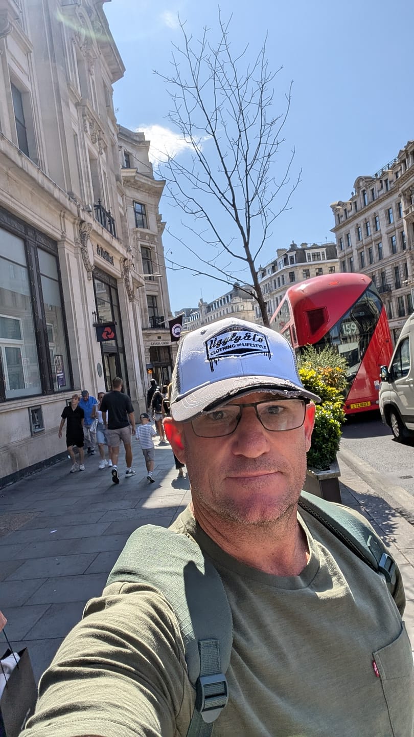 Customer photo review of Grey & White Diamond Trucker Hat