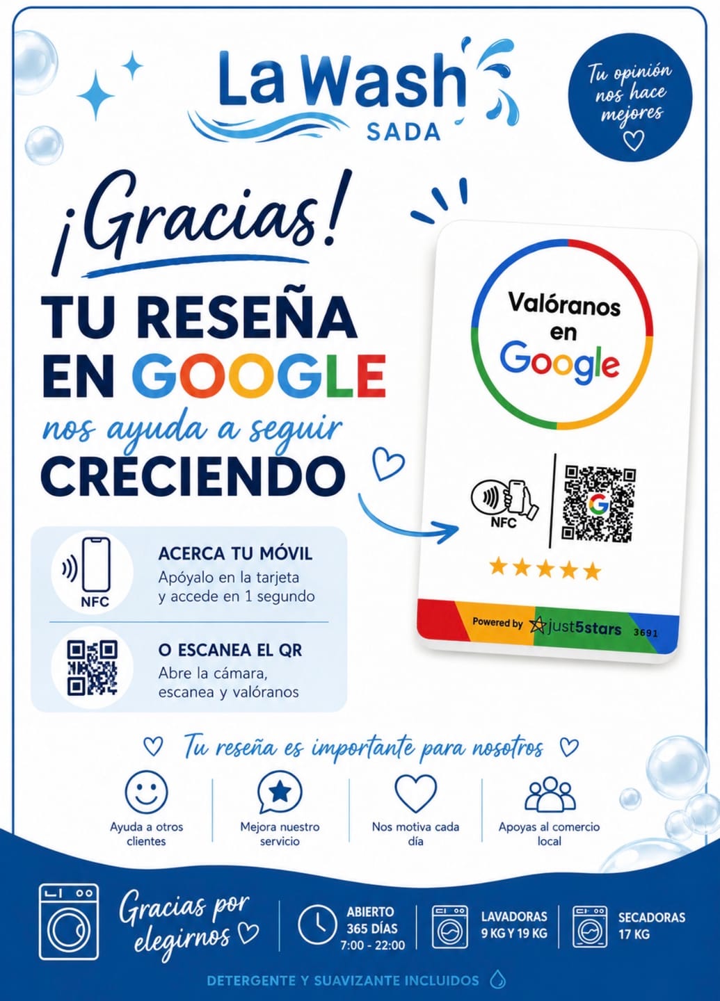 Customer photo review of Expositor Reseñas Google NFC & QR (ES)