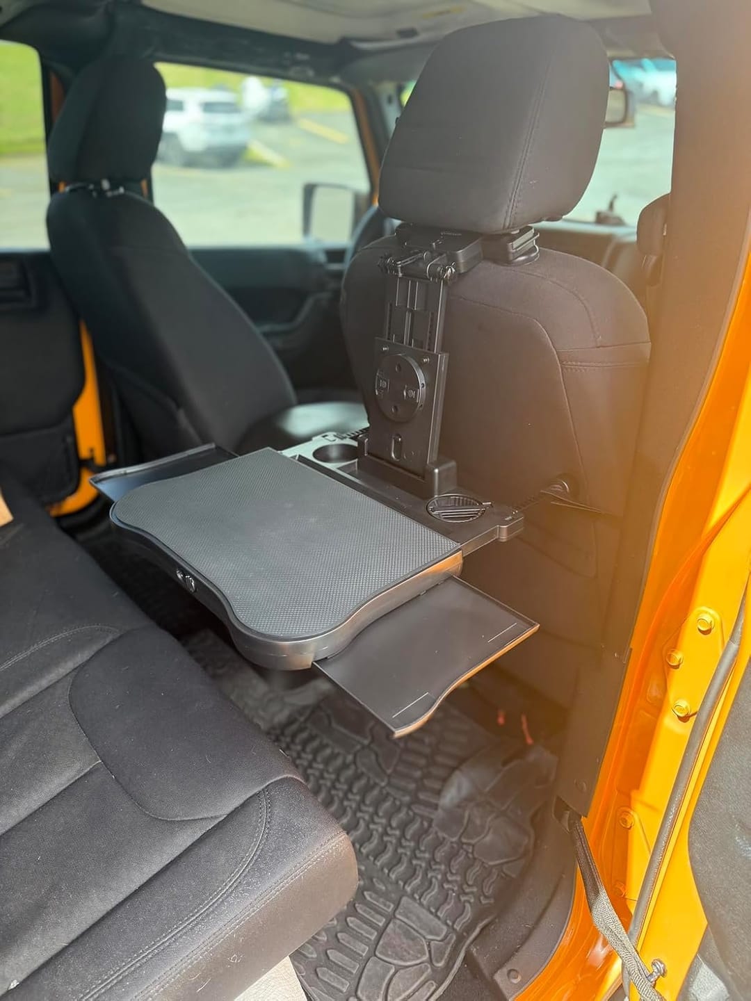Customer photo review of BOLTHUT™ Folding Backseat Tray Table — Cup & Phone Holder