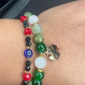 Customer photo review of FuAttract Growth Harmony & Positive Energy Green Aventurine Moonstone Unakite Chrysocolla Forest Style Bracelet