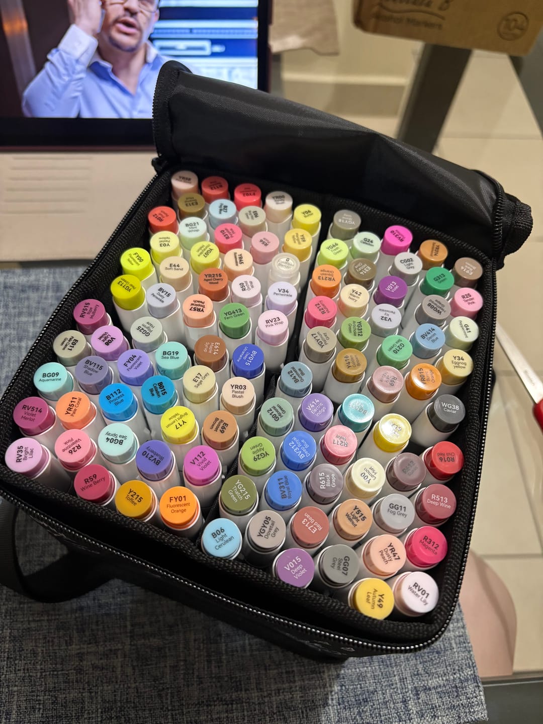 Customer photo review of Ohuhu Honolulu 104 Colors Dual Tips Alcohol Art Markers (New Color Codes)