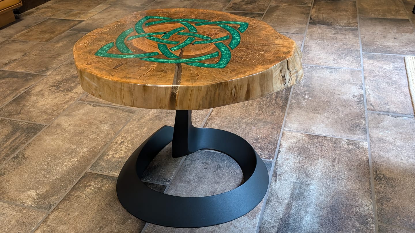 Customer photo review of Coffee Table Base 16" H DIY Legs for Live Edge Wood Slap Woodworking - 223 Python