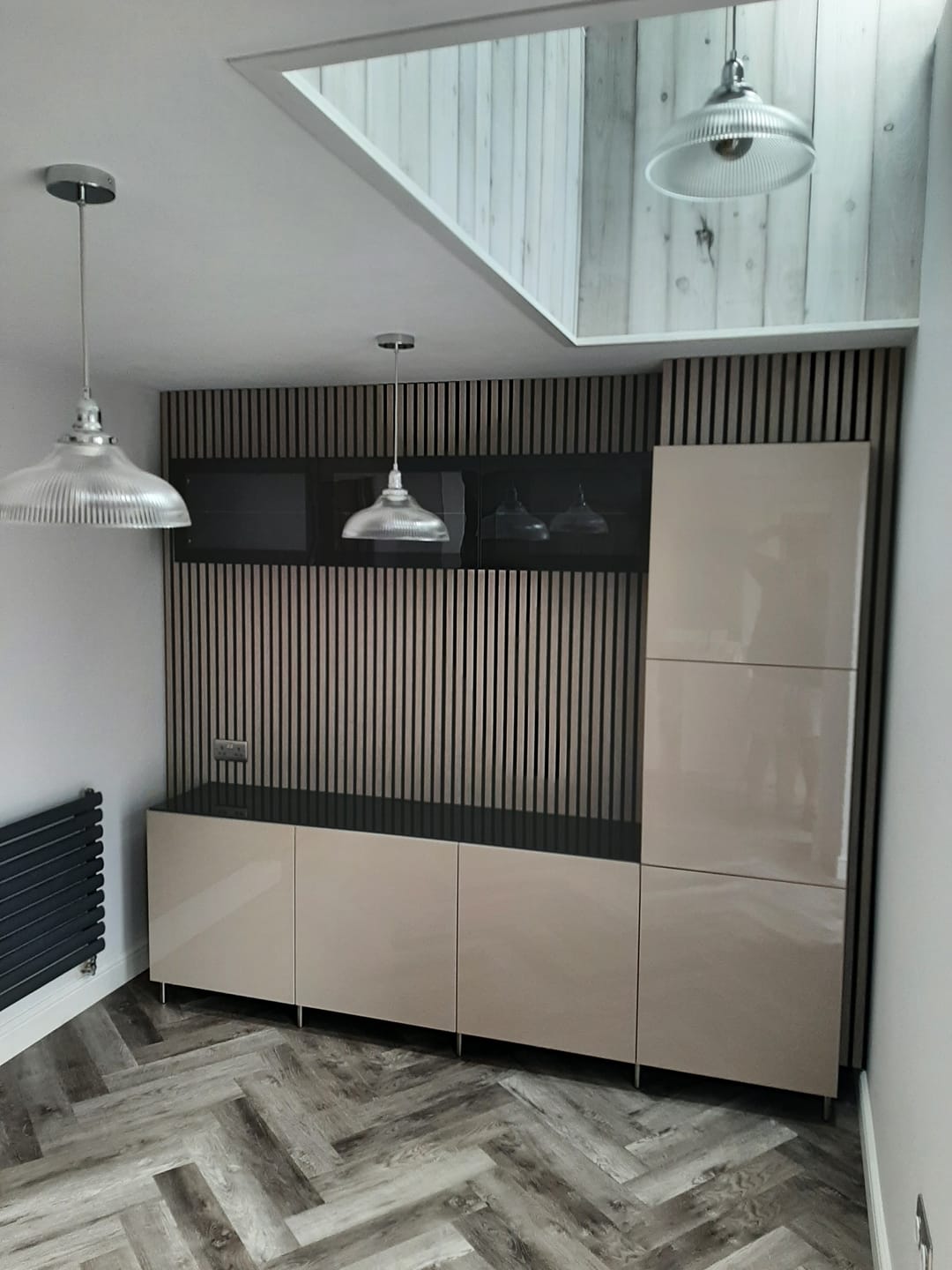 Customer photo review of SlatWall Acoustic Grey Oak Slatted Wall Panel