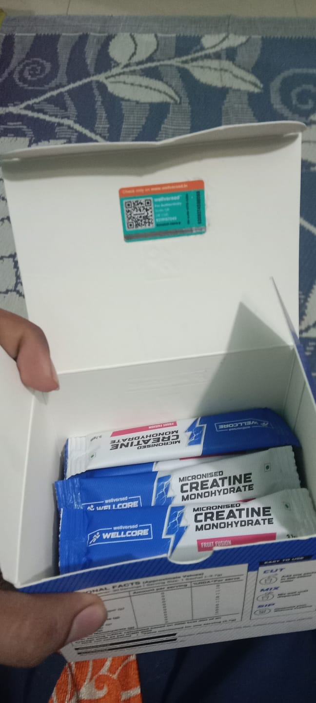 Customer photo review of Wellcore - Pure Micronised Creatine Monohydrate | Fruit Fusion (30 Sachets)