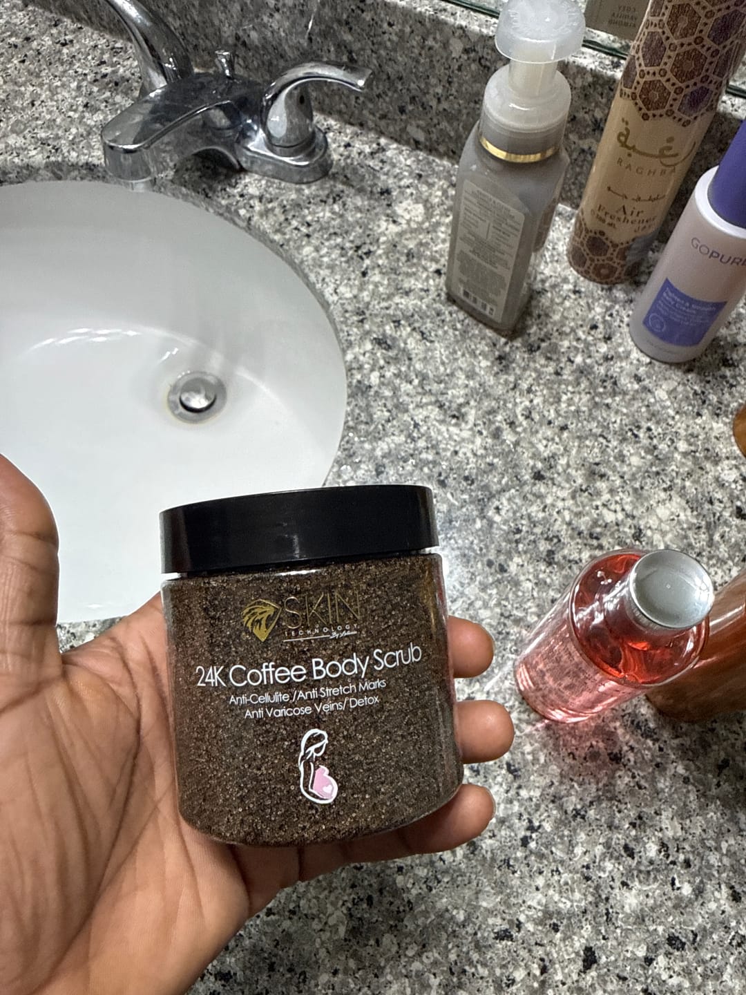 Customer photo review of 24k Gold Coffee Body Scrub