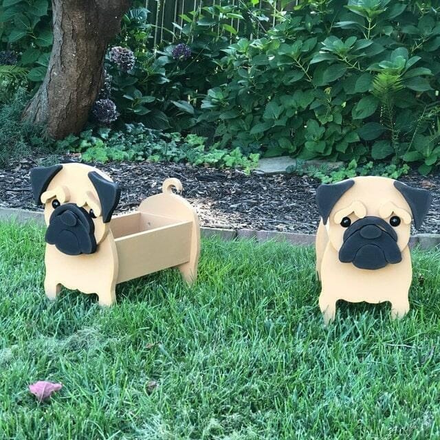 Customer photo review of Dog Planter - Pug