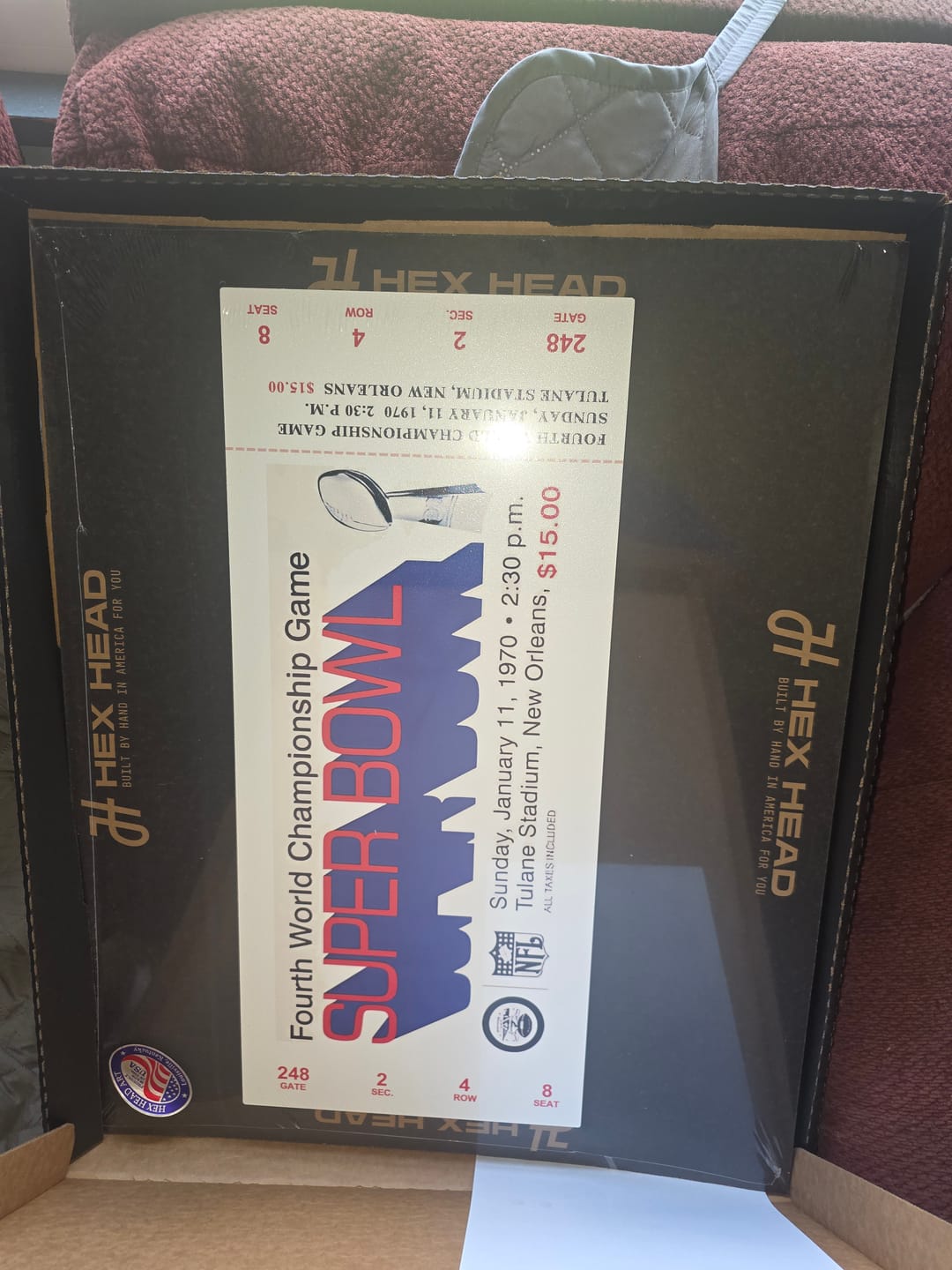 Customer photo review of Kansas City Chiefs Personalized Super Bowl LV Ticket Stub Single Layer Metal Wall Art