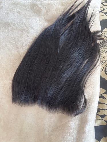 Customer photo review of Vietnamese HD Super Double Drawn Bone Straight Natural Black Closure