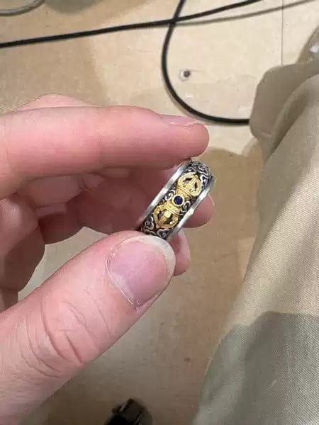 Customer photo review of FuAttract Protection Strength & Wisdom Vintage Antique Vajra Pestle Energy Ring
