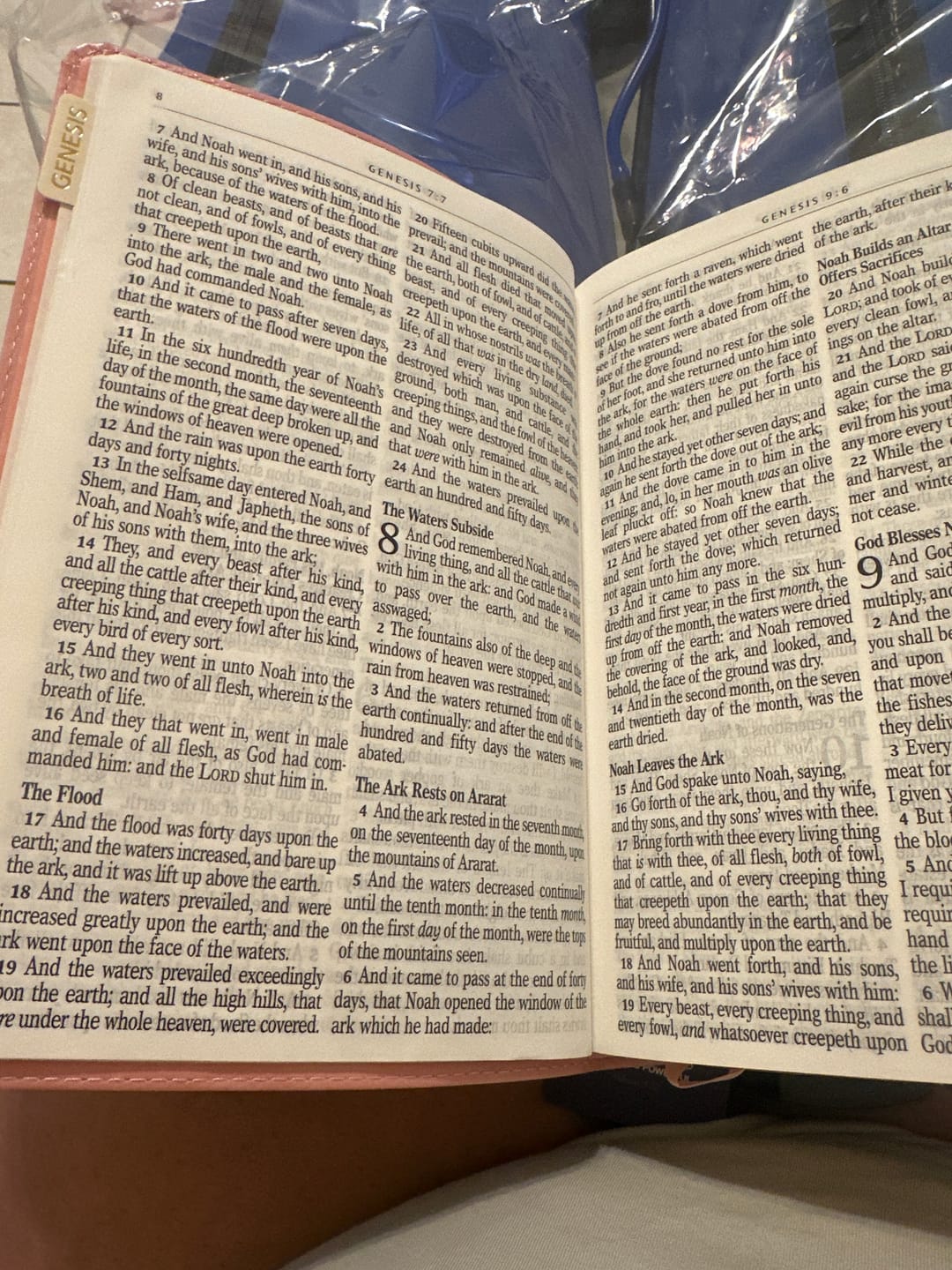 Customer photo review of Pink KJV Bible with Engraving and Tab Options