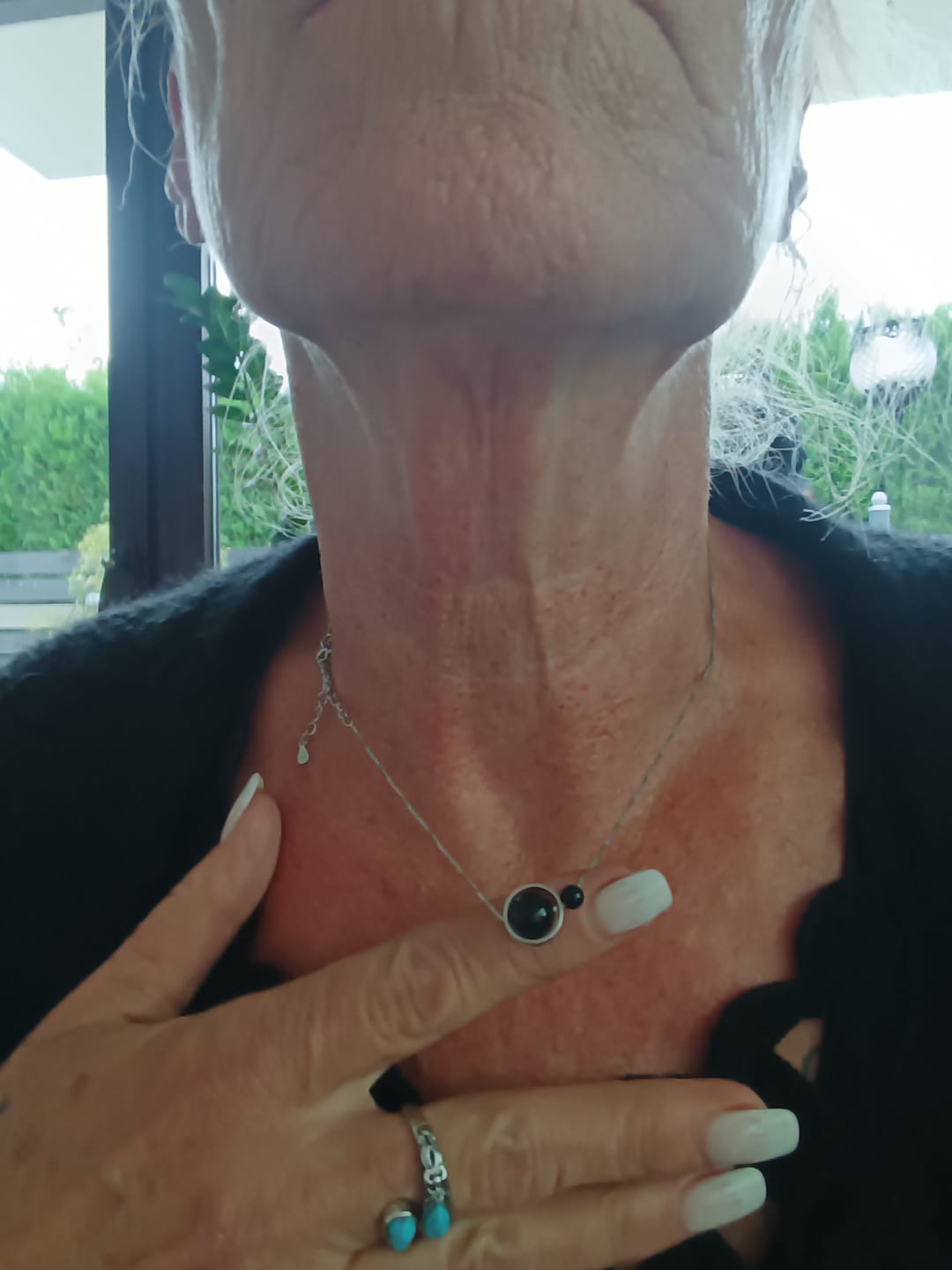 Customer photo review of Obsidian Halskette - Doppelanhänger