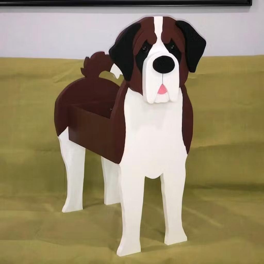Customer photo review of Dog Planter - St. Bernard