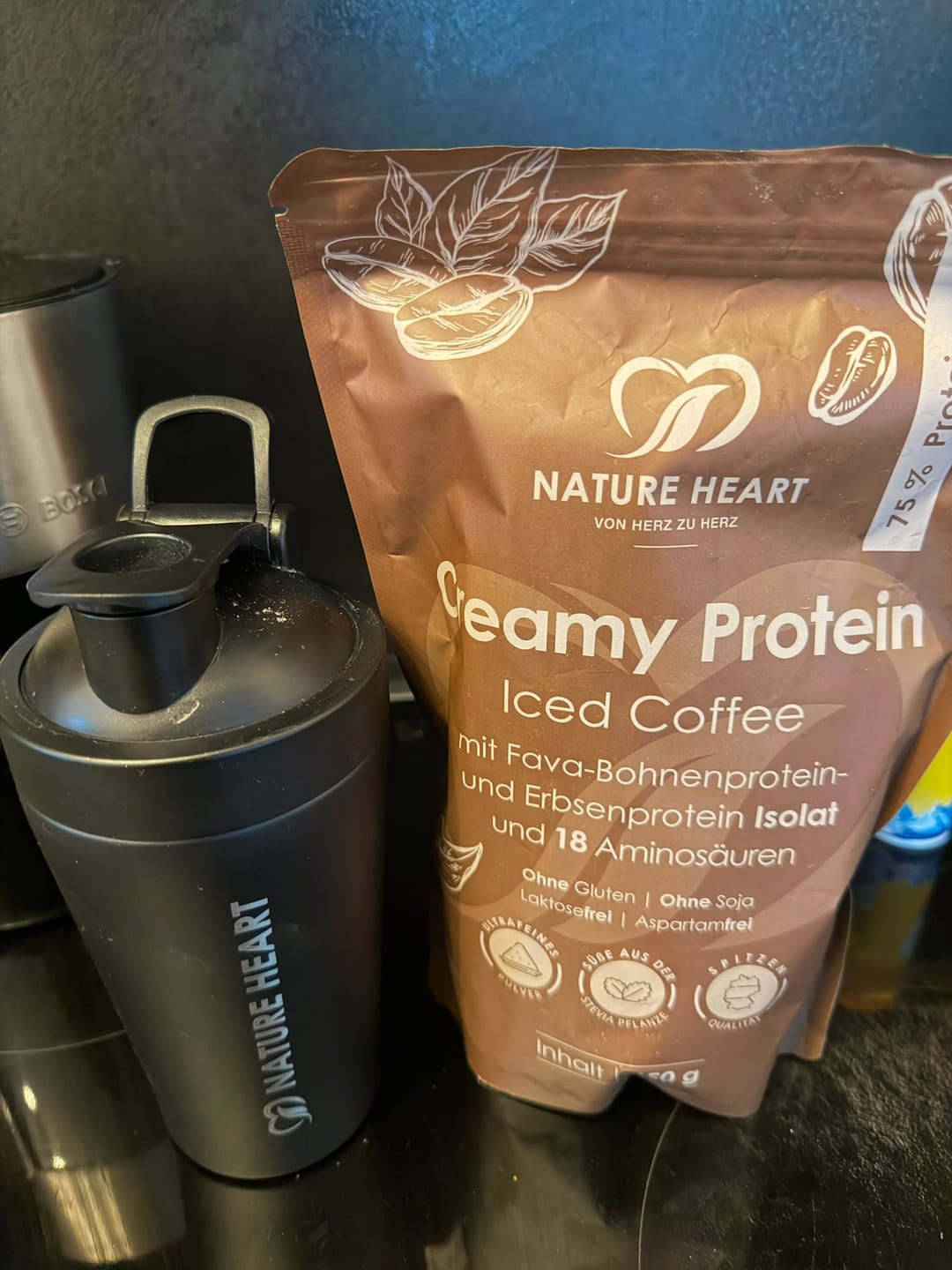 Customer photo review of Creamy Protein Iced Coffee