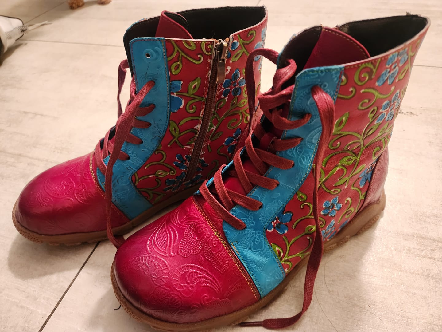Customer photo review of Leather Handmade Comfortable Casual Ankle Boots