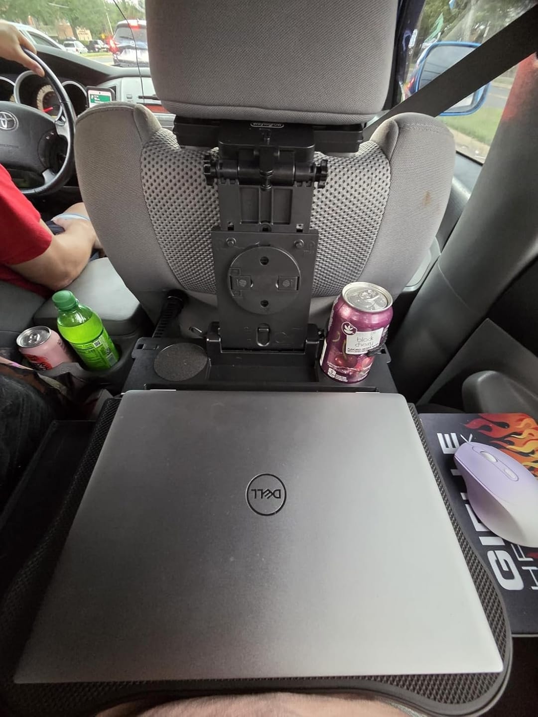 Customer photo review of BOLTHUT™ Folding Backseat Tray Table — Cup & Phone Holder