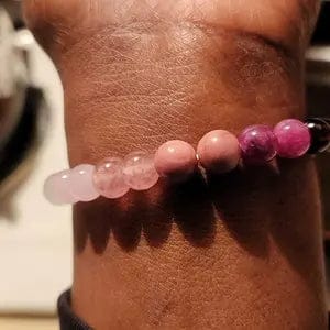 Customer photo review of FuAttract Self Love & Emotional Balance Garnet Rose Quartz White Jade Energy Bracelet