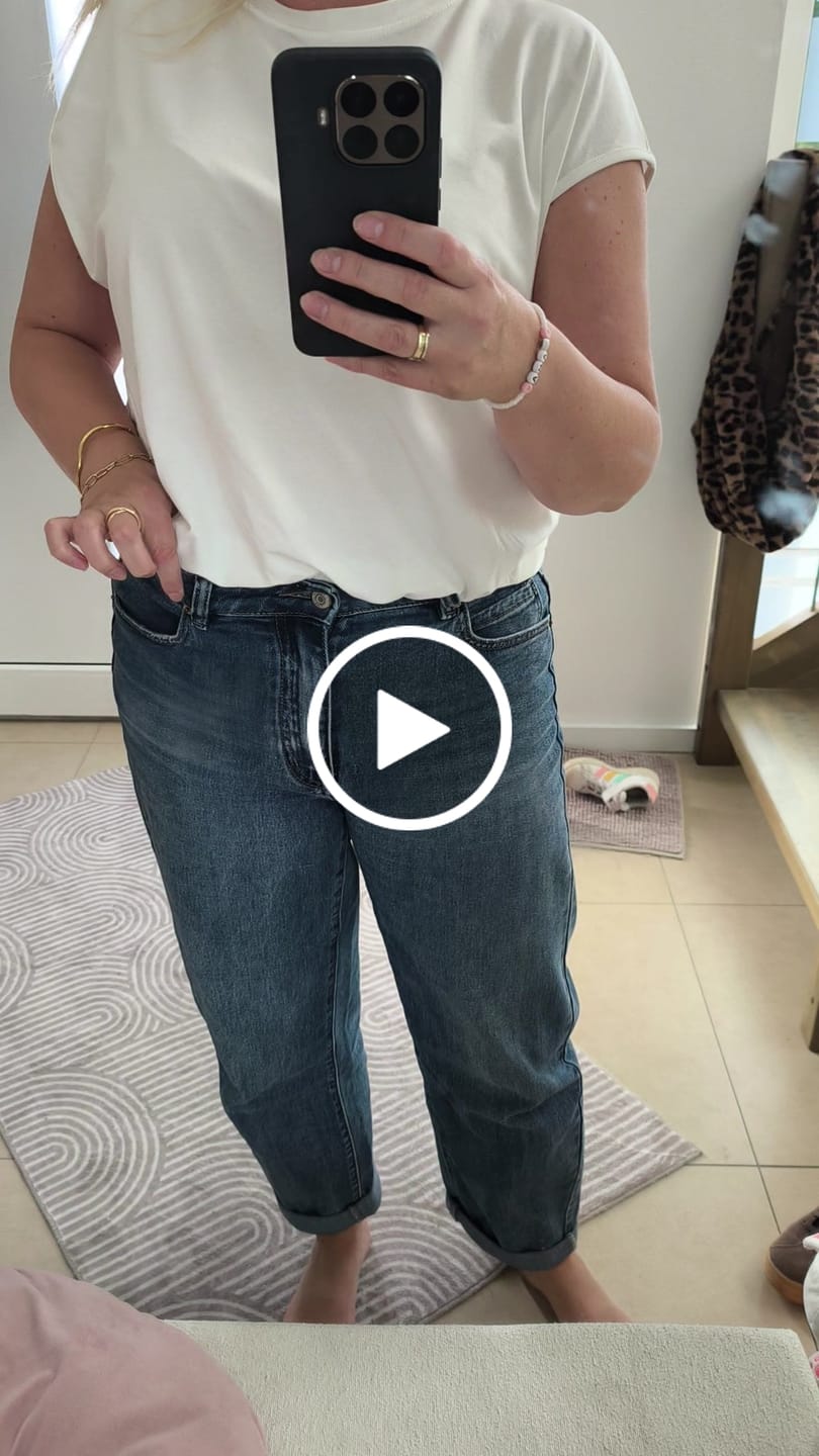 Customer video review of Stretch Mom Jeans PERFECT FIT washed blue