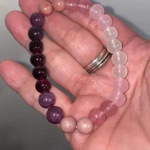 Customer photo review of FuAttract Self Love & Emotional Balance Garnet Rose Quartz White Jade Energy Bracelet