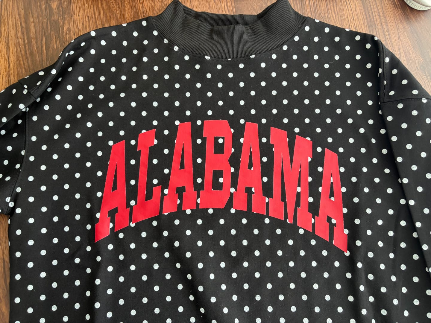 Customer photo review of Custom College Print Team Name Stand-up Collar Polka Dot Sweatshirt | Sports Gifts | Game Day Wear