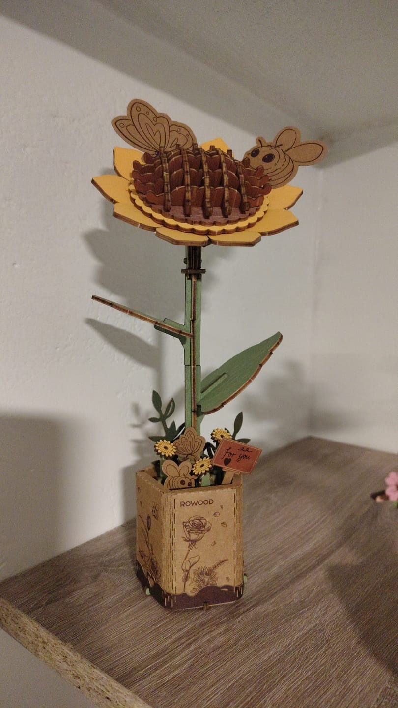 Customer photo review of Girasol Flor - Rompecabezas 3D - Maqueta de Madera Robotime