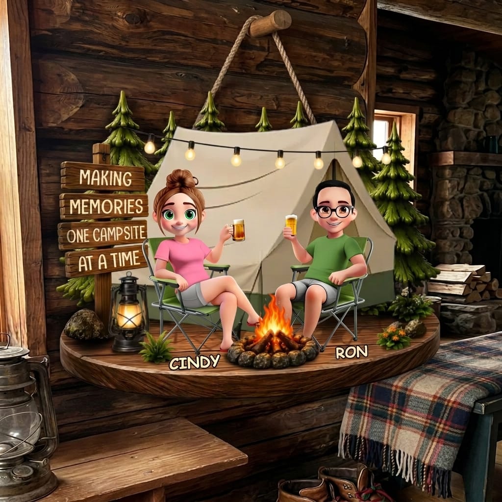 Customer photo review of Making Memories One Campsite At A Time - Personalized Wood Sign