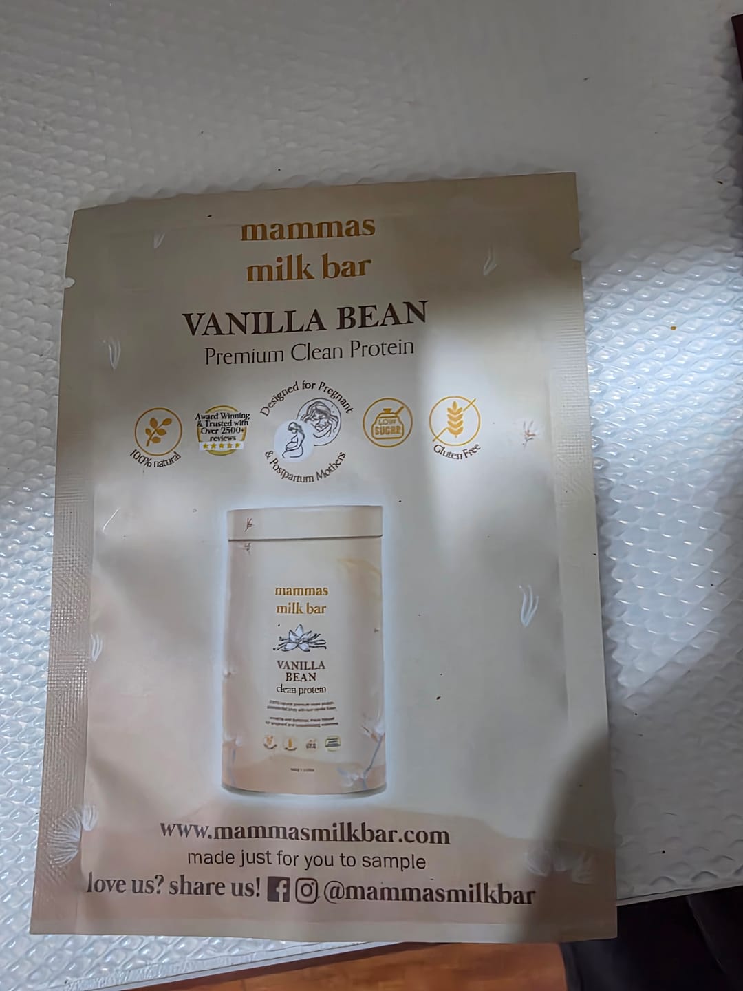 Customer photo review of Sample Pouches Singles