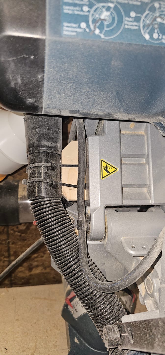 Customer photo review of Dust Collection Chute for Bosch Axial Glide Miter Saw