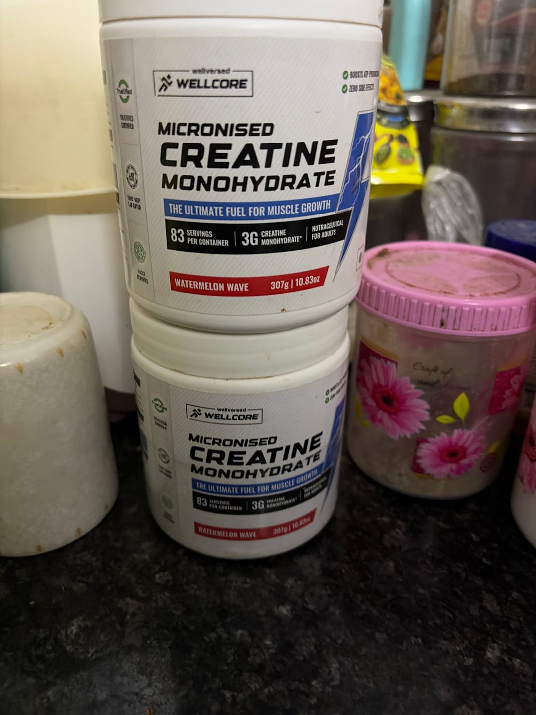 Customer photo review of Wellcore - Pure Micronised Creatine Monohydrate | Watermelon Wave (307g, 83 servings)