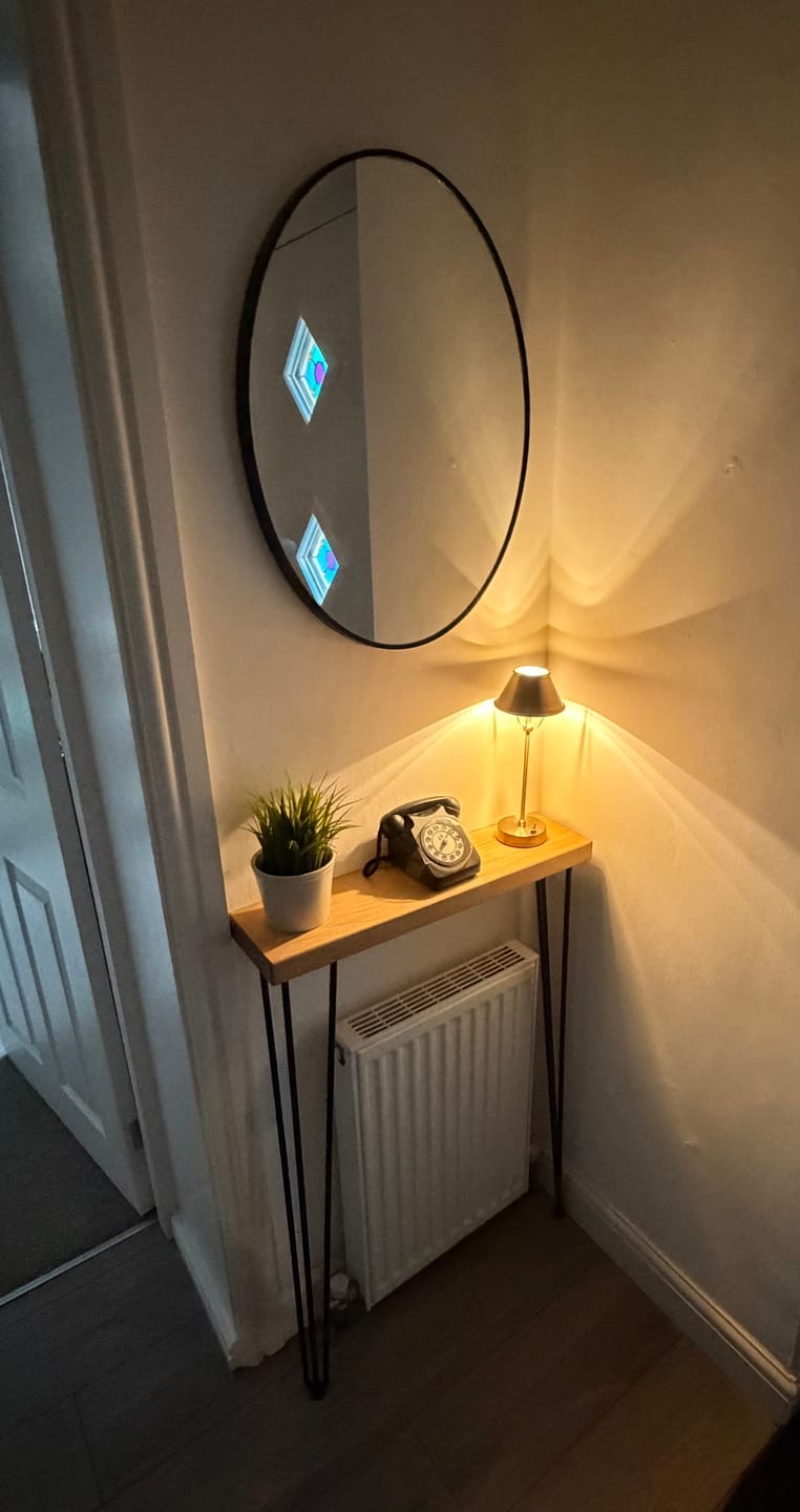 Customer photo review of Console Table 15cm Depth | Hairpin Leg