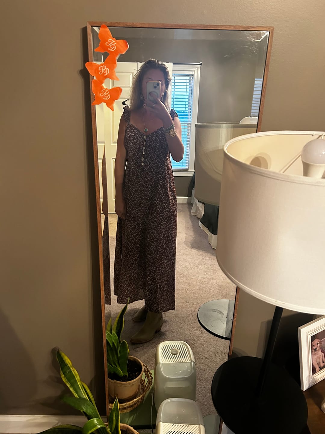 Customer photo review of Cedar Bloom Ruffle Strap Midi Dress
