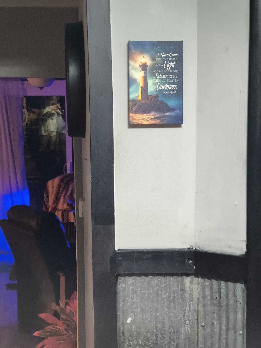 Customer photo review of John 12:46 I Have Come Into The World As A Light, Lighthouse, Wall Art Canvas