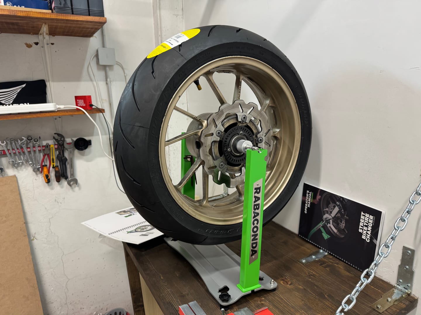 Customer photo review of Motorcycle Wheel Balancer