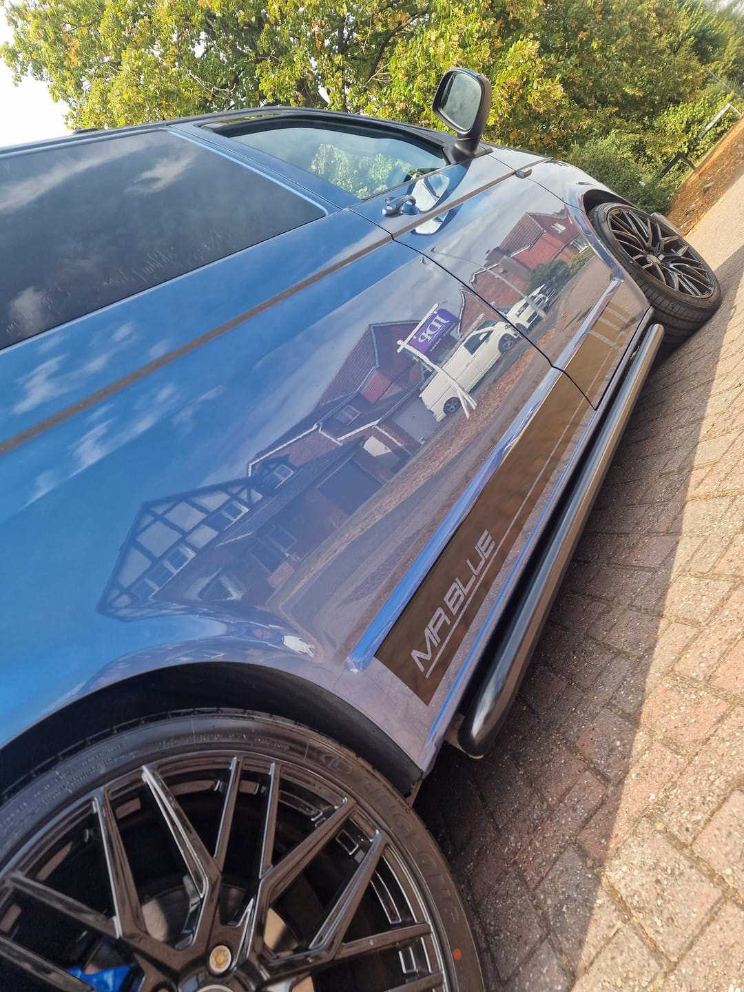 Customer photo review of CUSTOM TEXT Volkswagen Transporter side stripe decals